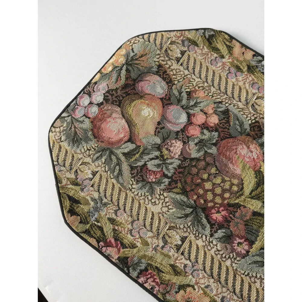 Vintage Tapestry Table Runner Fruit Floral 33.5 x 12.5